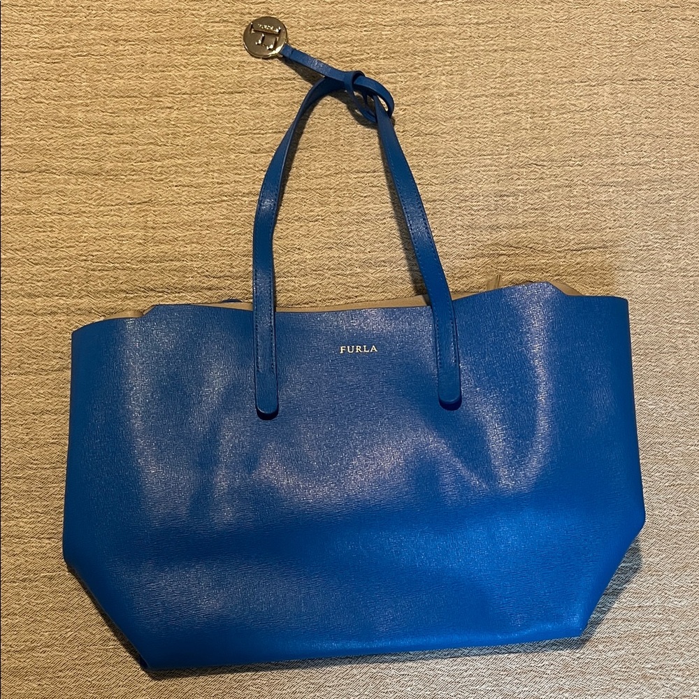 Furla Electric Blue Leather Tote